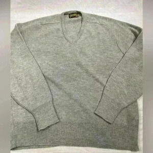 Vintage Sears Sportswear Sweater Mens XLarge Pullover V Neck XL Grey